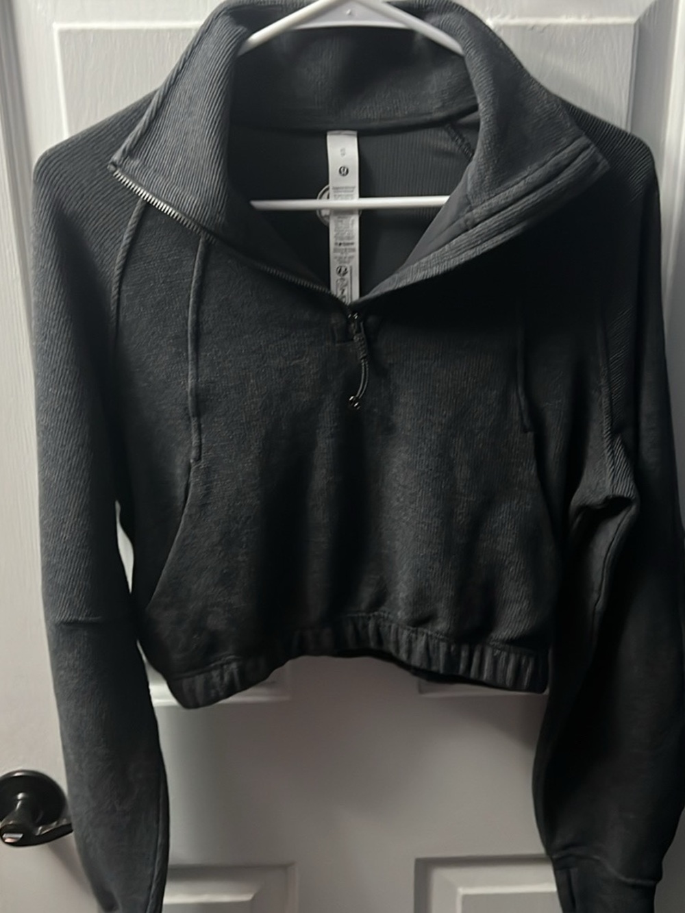 lululemon athletica Black Cropped Quarter-Zip Pullover